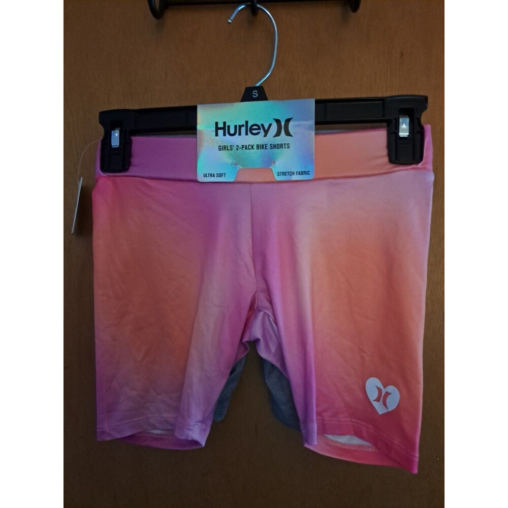 Hurley Girls 2 Pack Biker Shorts Size Small Cheer Gymnastics Volleyball Sporty